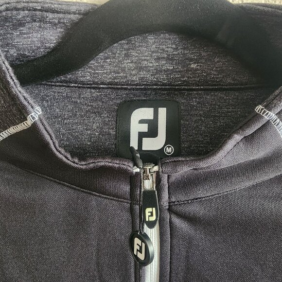 NWT Footjoy Mens Quarter Zip Heather Blocked Vest Sweater Golf Black Size M - Picture 5 of 10